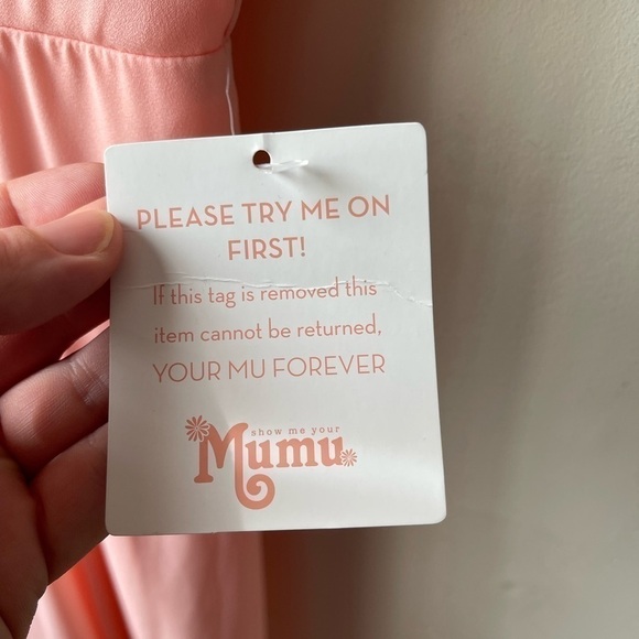 SHOW me your mumu Jenn maxi dress NWT peach/pink - Picture 11 of 16
